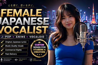 be your female vocalist and write japanese lyrics for jpop anime vocaloid songs