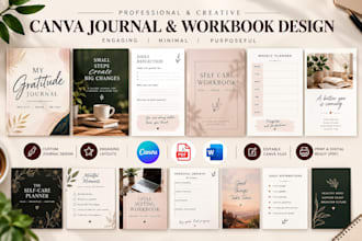design professional journals, workbooks and planners in canva