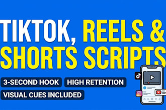 write high retention video scripts for youtube shorts and instagram reels