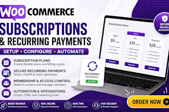 set up woocommerce subscriptions with recurring billing and plans