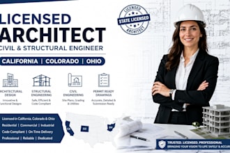 licensed architect civil and structural pe engineer in california colorado ohio
