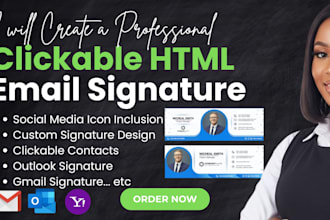create modern HTML email signature for gmail and outlook
