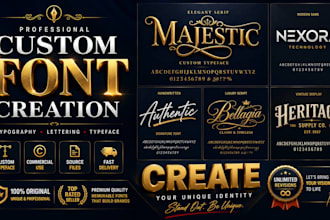 create a custom font, typeface, and professional typography design