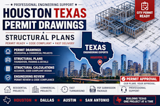 provide houston texas pe stamp ready permit drawings for city approval