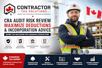 offer cra audit risk, maximize deduction and advise incorporation for contractor