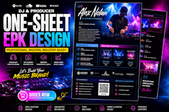 design dj and producer one sheet epk and professional music press kit