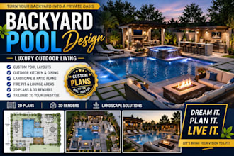 design luxury backyard pool design and outdoor living space plans and patio plan