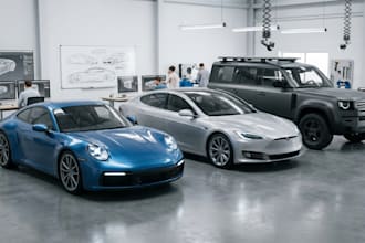 create realistic 3d car models with rendering and animation for games and ads
