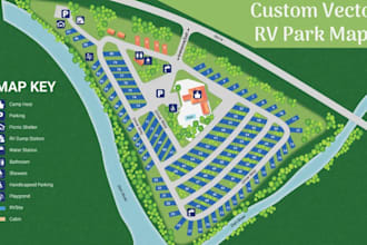design 3d map for outdoor navigation , wayfinding adventure recreational tourism