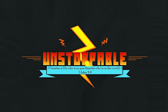 design text camp fun and bold logo for summer theme