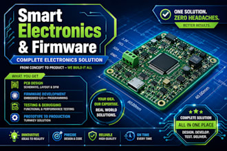 design rf pcb, iot embedded systems and firmware for smart wireless devices