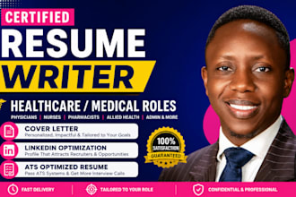 write ats healthcare or medical resume, CV letter and linkedin optimization