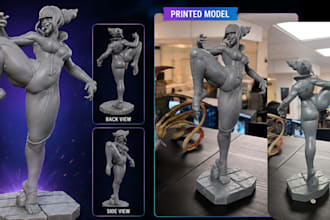 make 3d model character toy action figure 3d anime figure statue for 3d printing