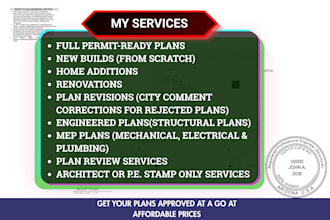 pe stamp, architectural, structural permit drawings for alabama virginia arizona
