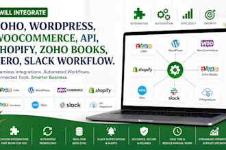 integrate zoho wordpress woocommerce API shopify zoho books xero slack workflow