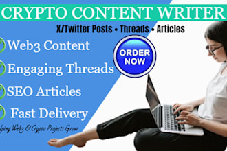 write professional x twitter posts, threads, and crypto articles