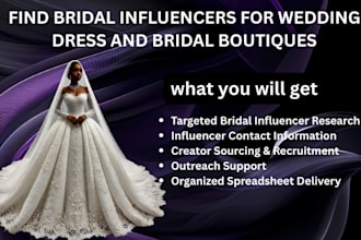 find bridal influencers for wedding dress and bridal boutiques