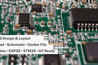 do kicad pcb schematic, layout, gerber files for arduino, esp32, stm32 prototype