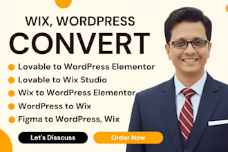 convert lovable ai, figma, to wix, wordpress elementor