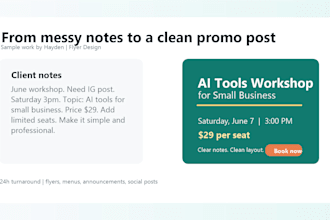 design clean flyers and simple infographics in 24 hours