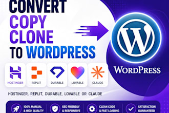 convert copy clone hostinger ai, lovable or claude to wordpess website