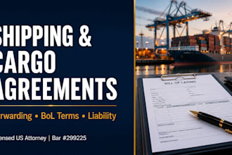 draft shipping, freight forwarding and cargo legal agreements