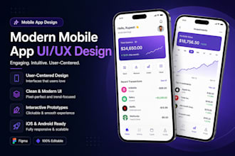 design mobile app UI UX for ios and android in figma