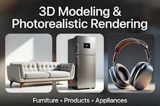 do 3d furniture modeling ,animation and render
