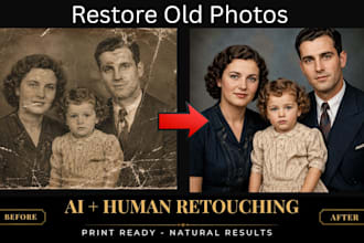 restore old photos with natural ai enhancement and print ready detail