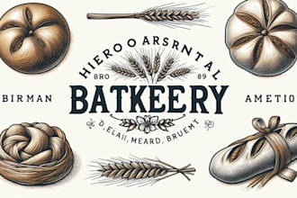 design a premium logo for your fresh heirloom grain bakery