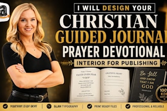 design your christian guided journal, prayer devotional interior for publishing