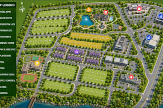 create professional real estate maps, property maps, site plans and master plans