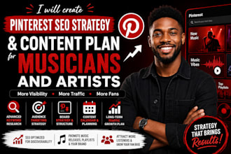 create pinterest SEO strategy and content plan for musicians and artists