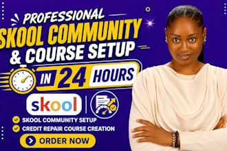 skool community setup skool online course creation skool credit repair community