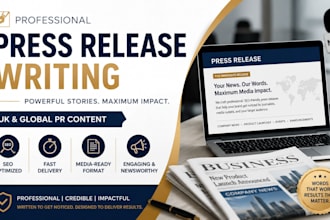 write and prepare a UK press release for media publication