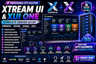 setup  fully working xtream ui and xui one panel with m3u playlists