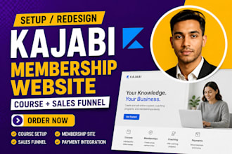 setup kajabi online course membership website sales funnel
