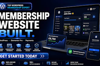 build and customize ultimate member membership website with wordpress elementor