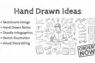 create sketchnote, visual notes, doodle infographic and hand drawn illustration