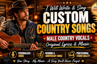 write and sing custom country song with authentic male country vocals
