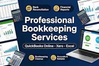 do bookkeeping using quickbooks online, xero and excel