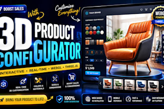 create a 3d product configurator for ecommerce website using three js webgl