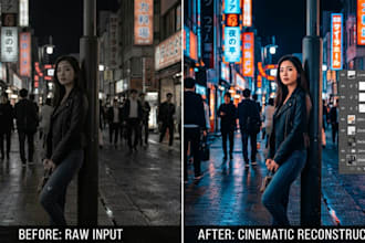 do realistic compositing and cinematic photo design