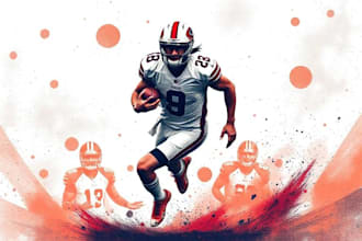 draw unique illustration football player or sport player