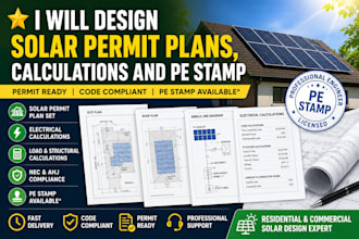 design solar permit plans, calculations and pe stamp