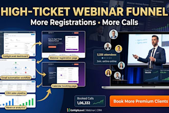 build gohighlevel webinar funnels for high ticket agencies to get clients