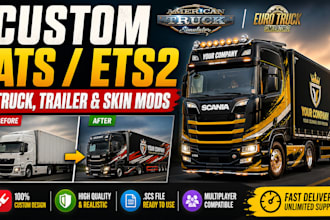 design custom mod for ets2 ats fs25 dayz assetto corsa skin classic car, iracing