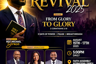 design good church flyers, revival posters and event banners