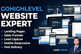 build gohighlevel website landing page and sales funnel expert