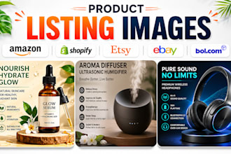 design product listing images for amazon, shopify, etsy, bol